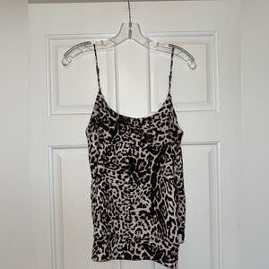 Rachel Zoe Black and Cream Animal Print Camisole